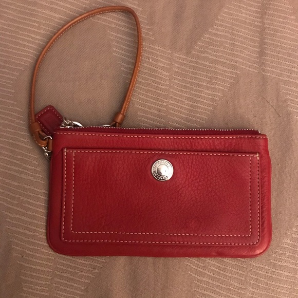 Coach Handbags - Red Leather Coach Wristlet Great condition.